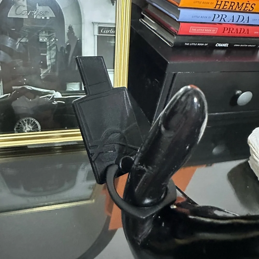 Yves Saint Laurent Black Phone Ring Grip Case Accessory